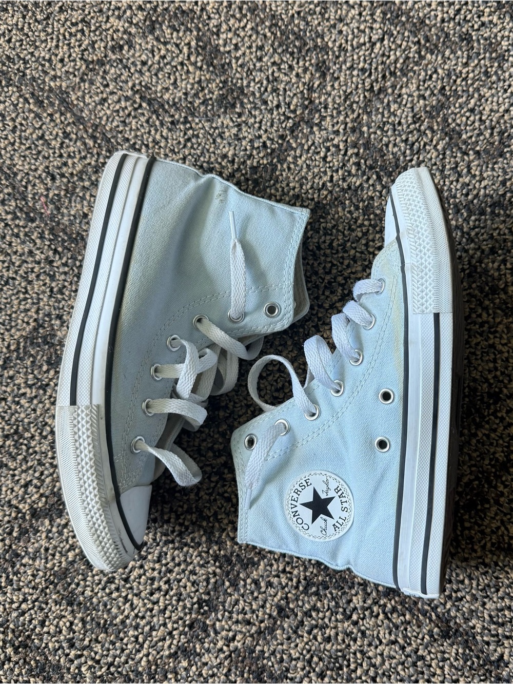Kids Light Blue High Top Converse Shoes